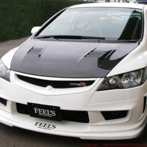 FD2 : FEEL'Sスポーツフロントバンパー専用 カナードフィン綾織りカーボン
